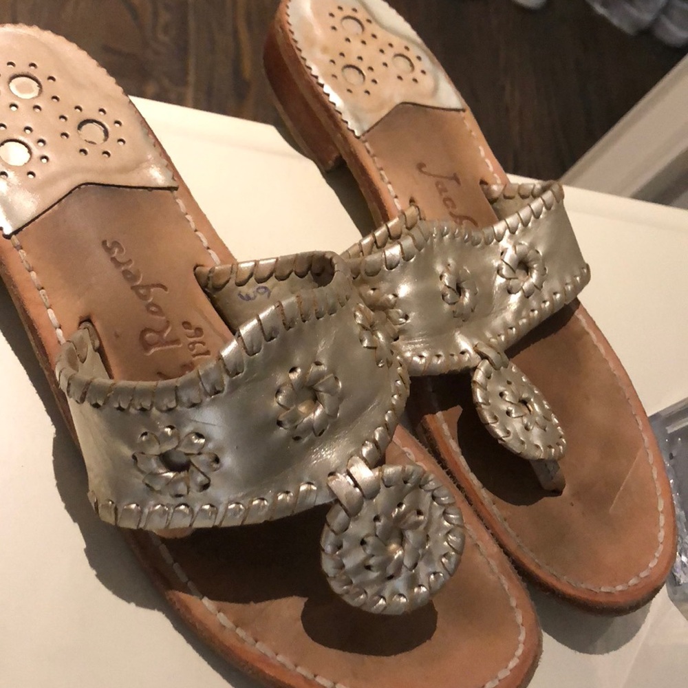Jack Rogers gold sandals